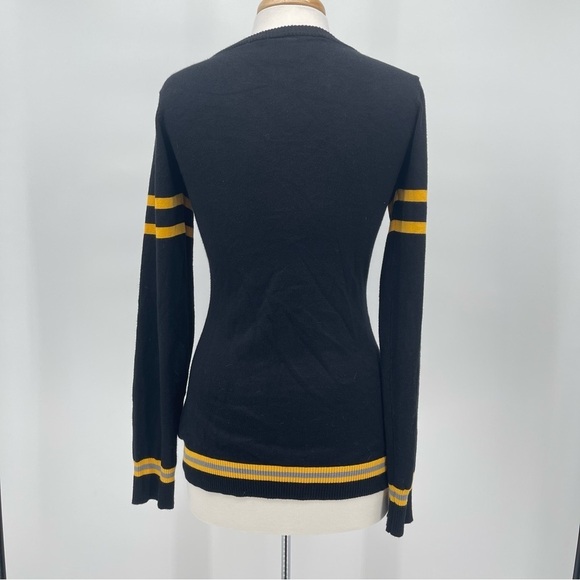 Harry Potter Hufflepuff Cardigan Yellow Black Sweater Size Small - Picture 5 of 7